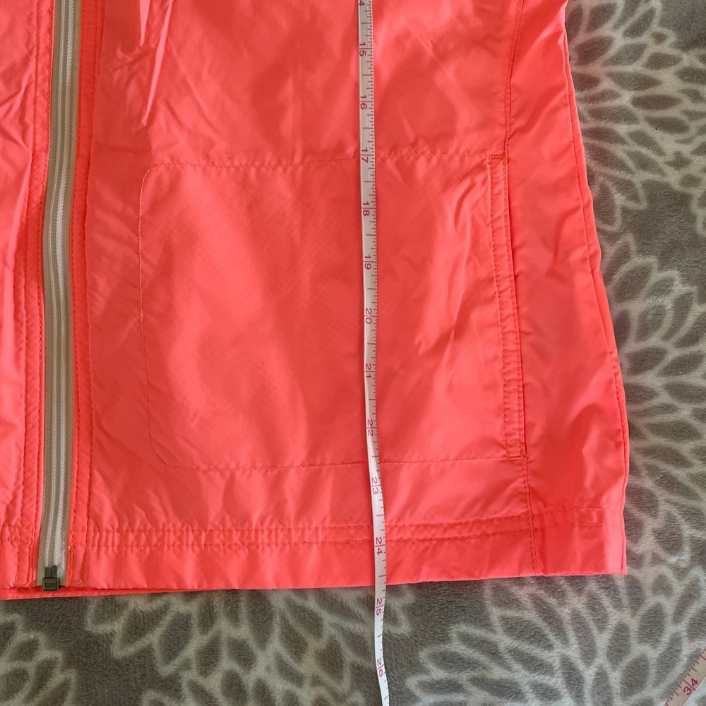 Columbia Hooded Lightweight Rain Jacket size XL Neon Pink Windbreaker Shell Y2K - Picture 7 of 12